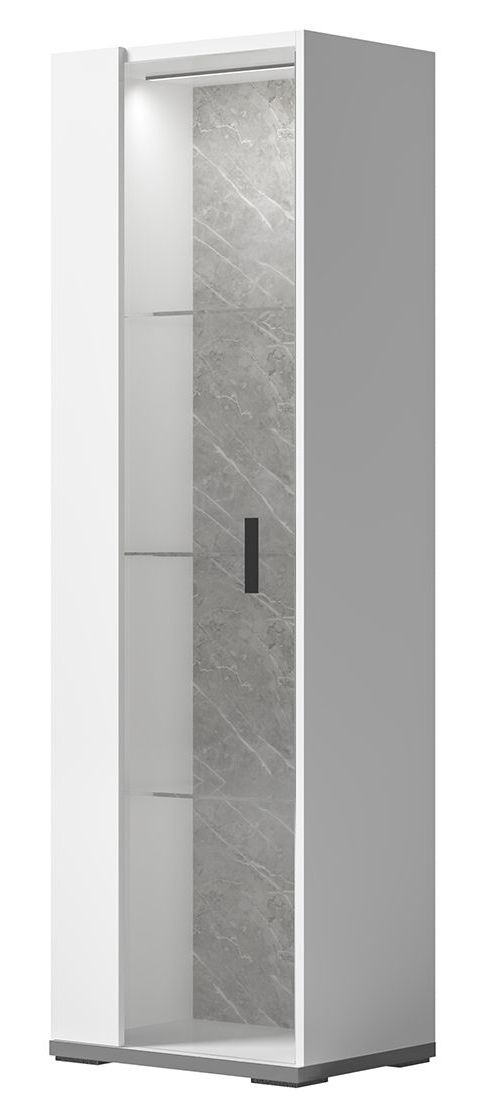 Product photograph of Status Mara Day White Italian 1 Door Left Vitrine With Led Light from Choice Furniture Superstore.